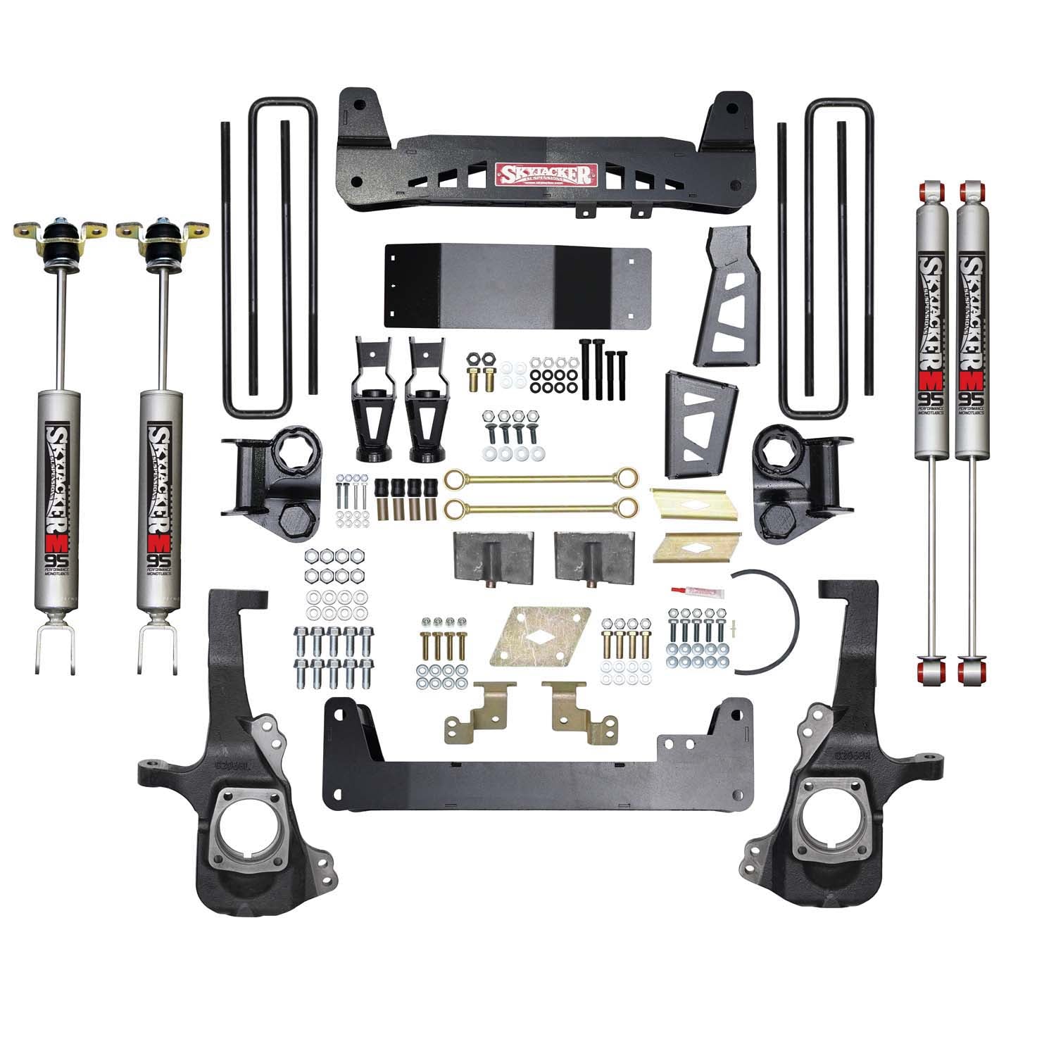6 In. Suspension Lift Kit With Raised Torsion Bar Brackets And Monotube Shocks.