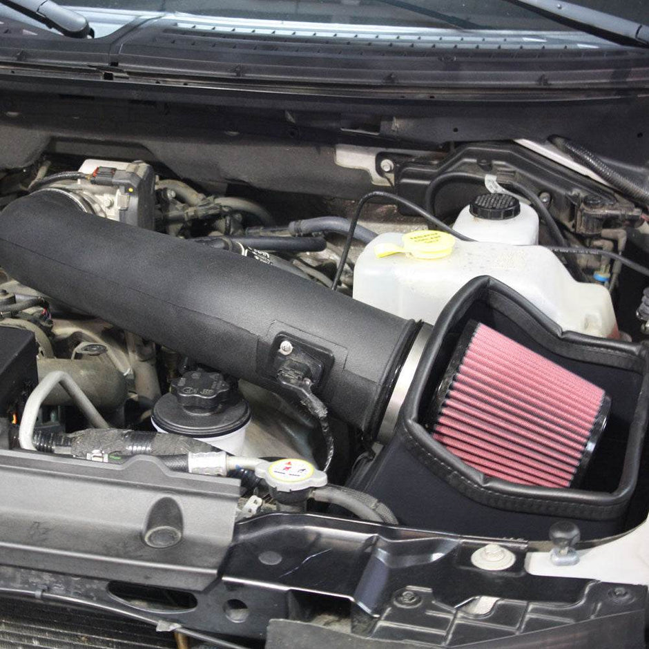Close up of a JLT Cold Air Intake for 2010-2014 F-150/Raptor 6.2L - S&B