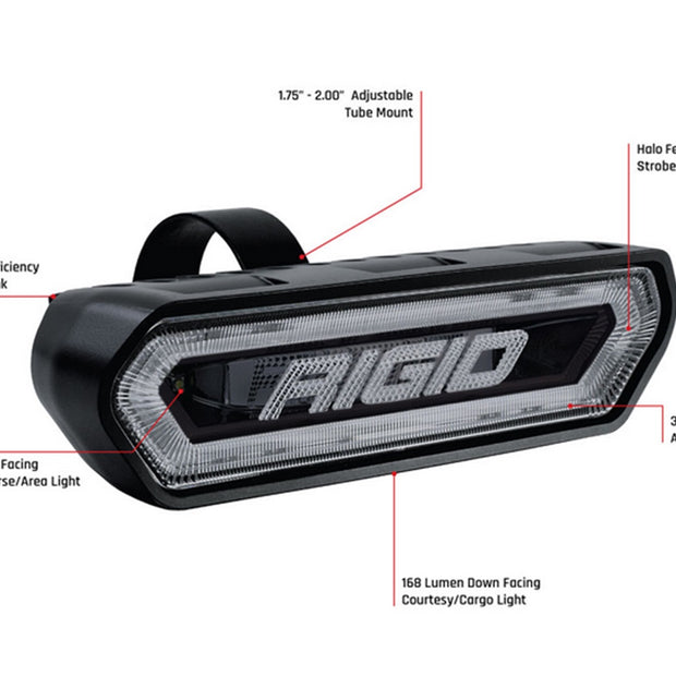 RIGID Chase Rear Facing 5 Mode LED Light Blue Halo Black Housing