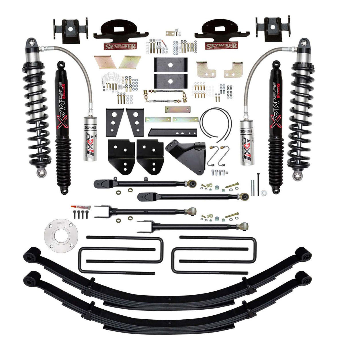 8.5 In. ADX 2.5 Coilover Lift Kit With 4-Link Conversion And Black MAX Shocks.
