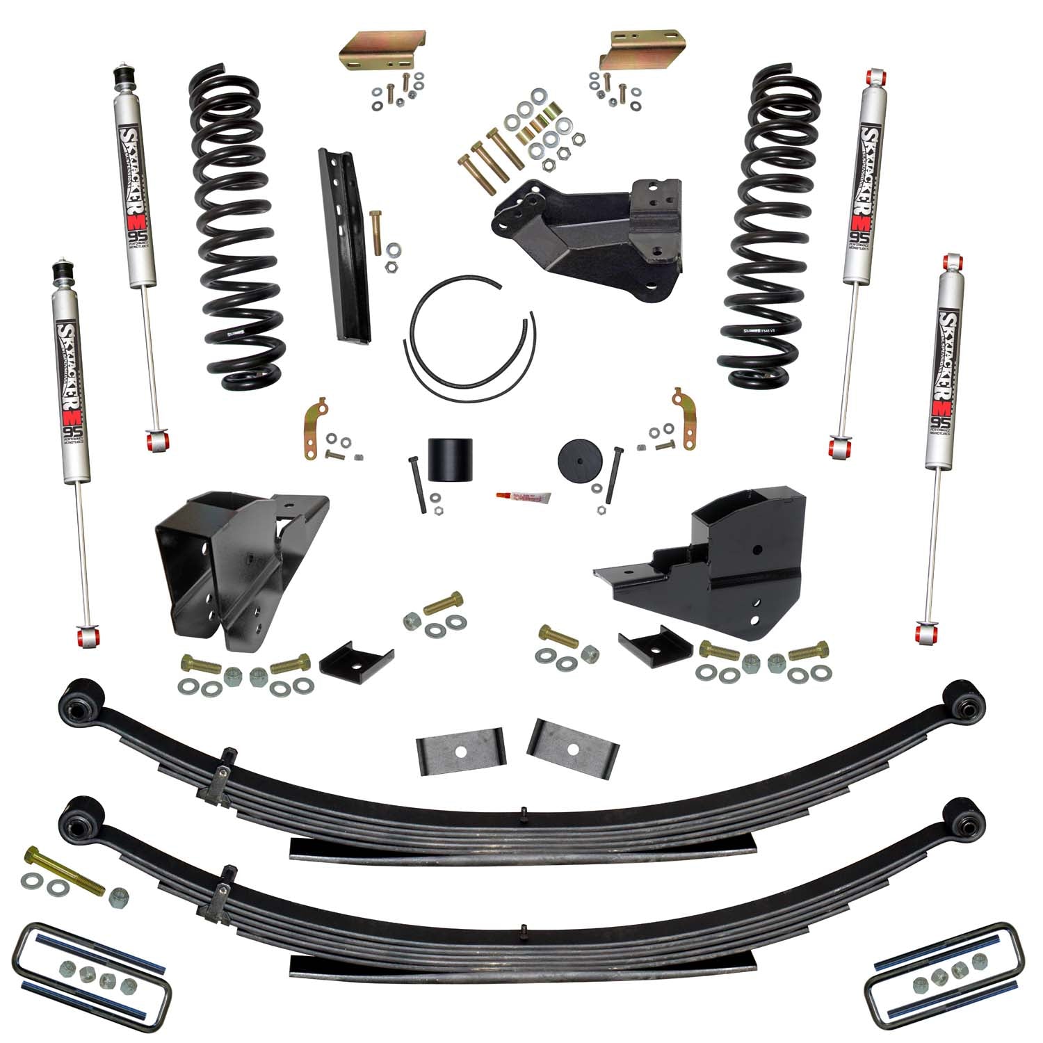 4 In. Lift Kit With Front Coils; Rear Leaf Springs;/M95 Monotube Shocks.