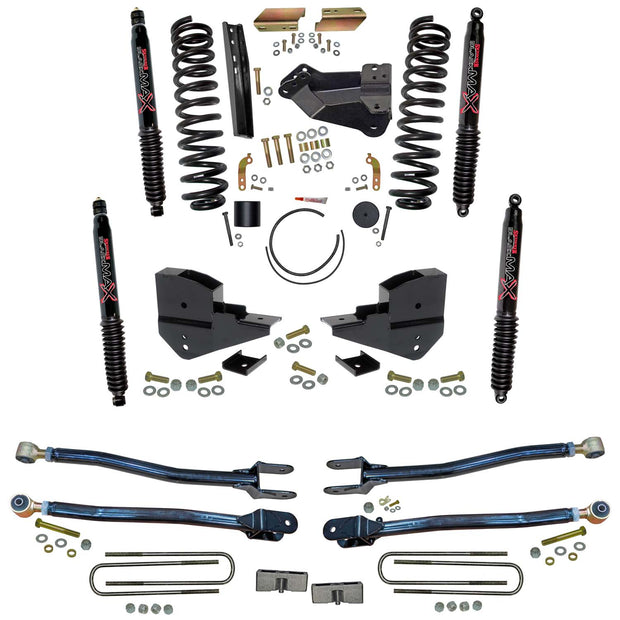 4 In. Suspension Lift Kit With 4-Link Conversion And Black MAX Shocks.
