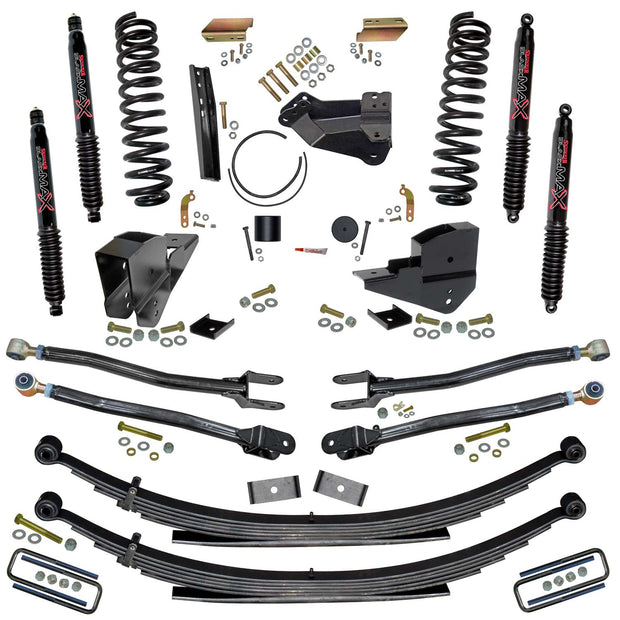 4 In. Lift Kit With Coils  Leafs  4-Link Conversion And Black MAX Shocks.