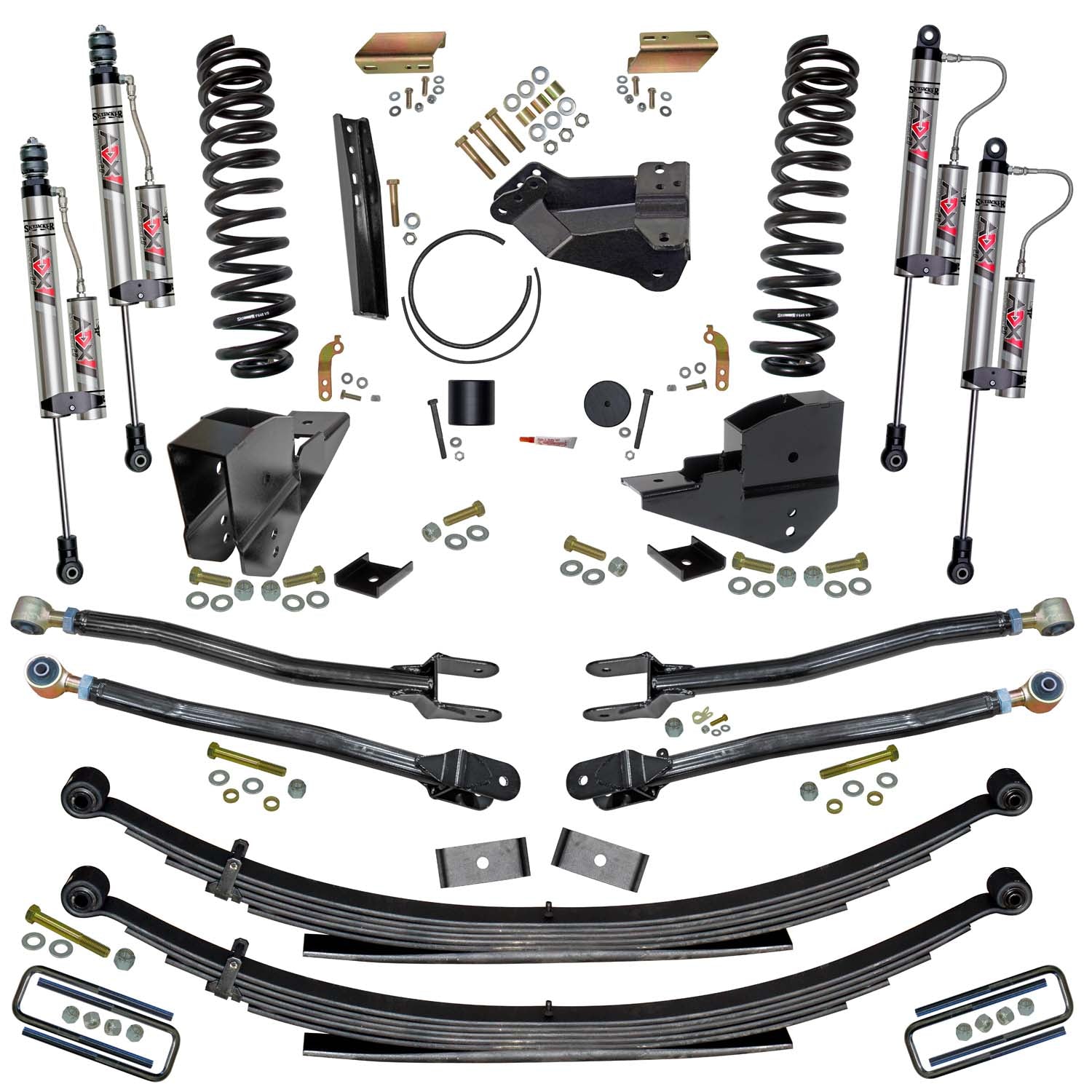 4 In. Lift Kit With 4-Link Conversion And ADX 2.0 Remote Reservoir Shocks.