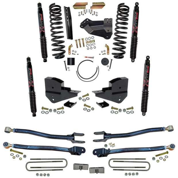 4 In. Suspension Lift Kit With 4-Link Conversion And Black MAX Shocks.