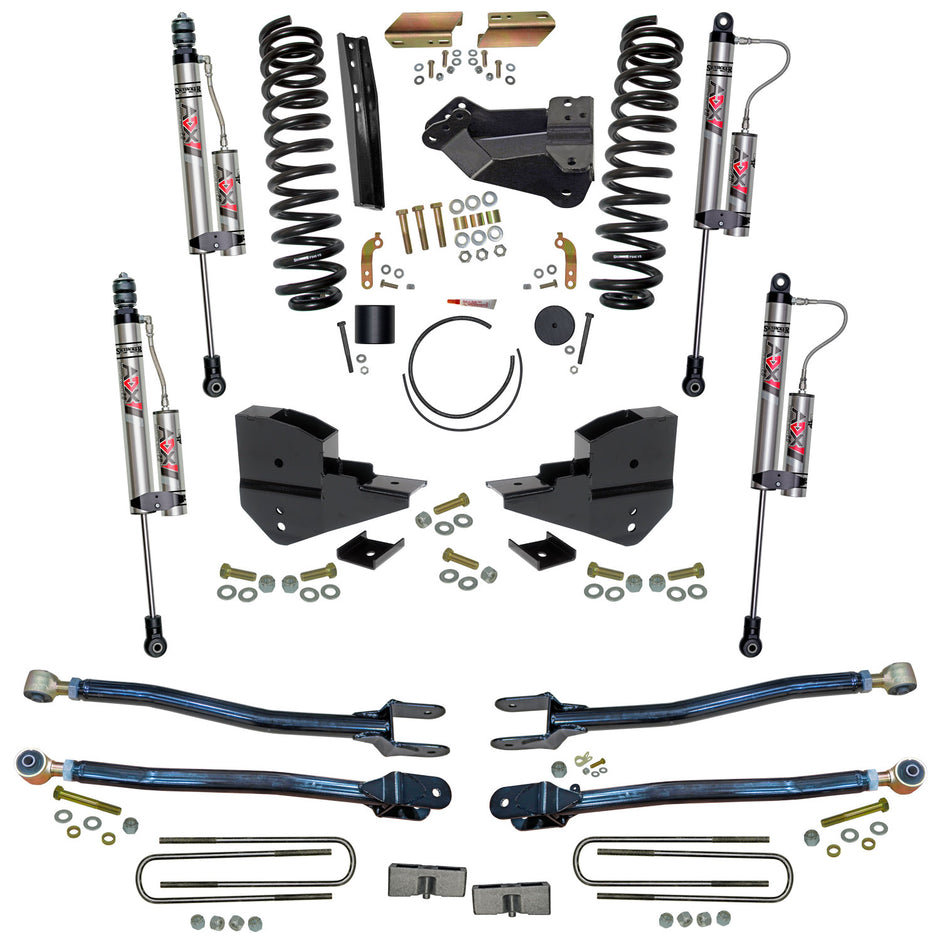 4 In. Lift Kit With 4-Link Conversion And ADX 2.0 Remote Reservoir Shocks.