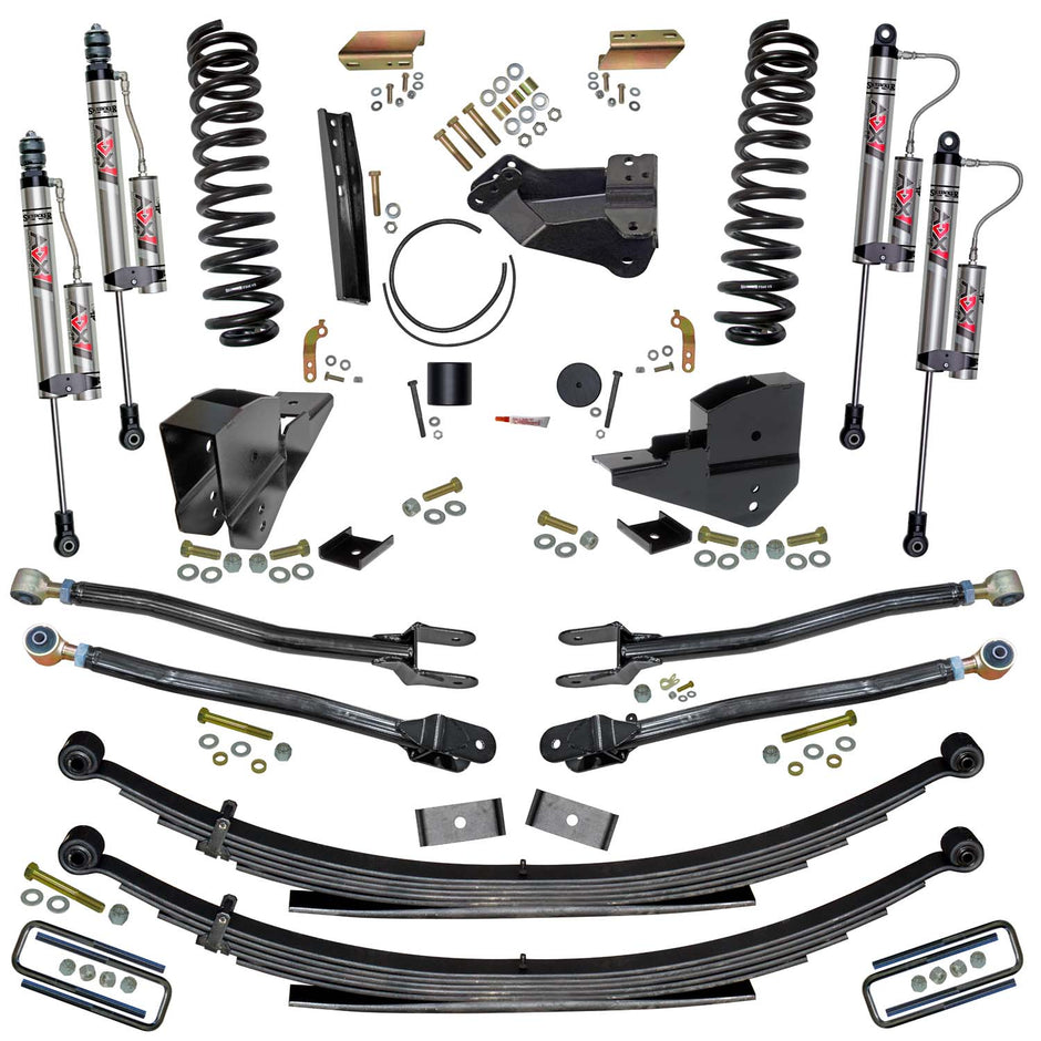 4 In. Lift Kit With 4-Link Conversion And ADX 2.0 Remote Reservoir Shocks.