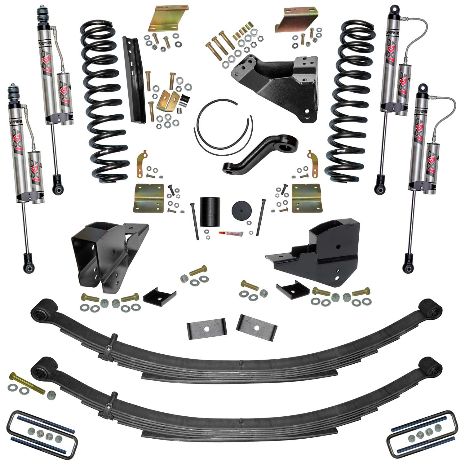6 In. Lift Kit With Coils; Leaf Springs; And ADX 2.0 Remote Reservoir Shocks.