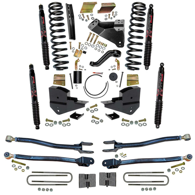 6 In. Suspension Lift Kit With 4-Link Conversion And Black MAX Shocks.