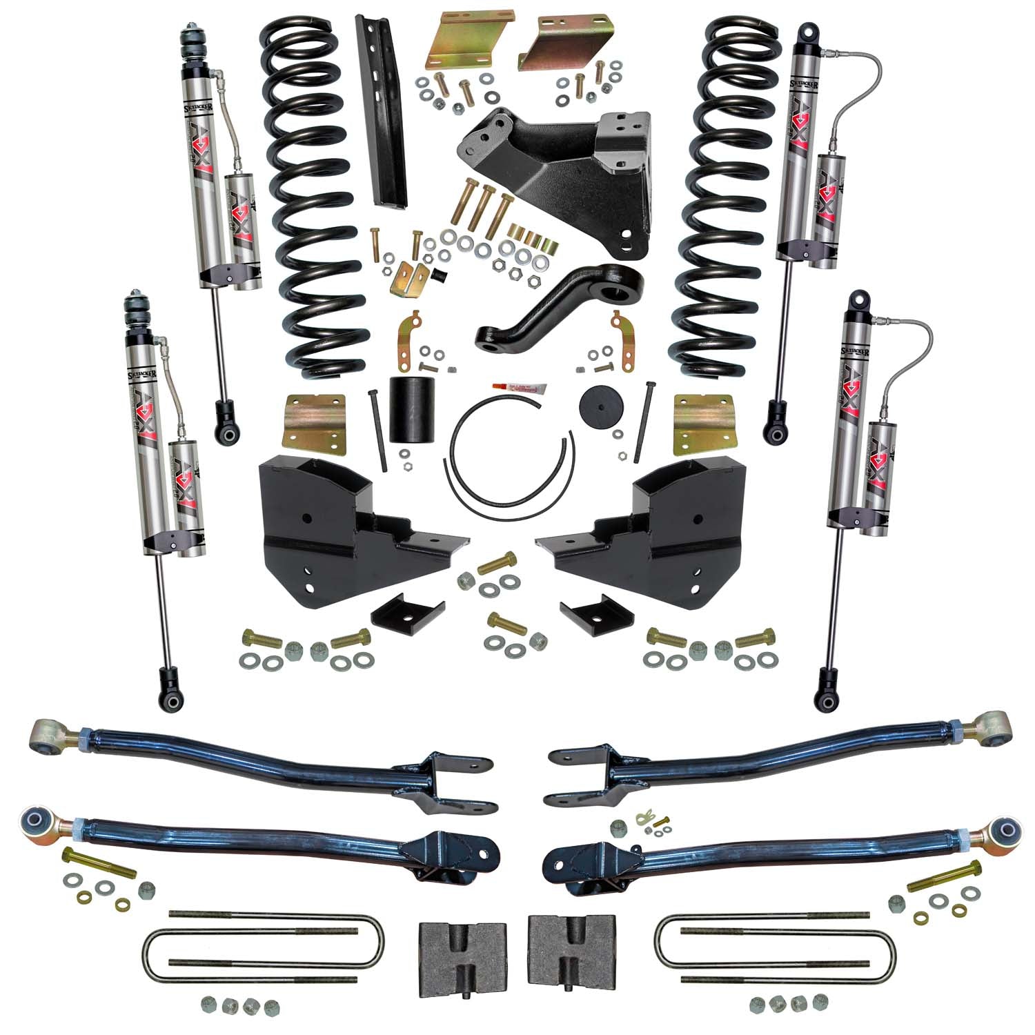 6 In. Lift Kit With 4-Link Conversion And ADX 2.0 Remote Reservoir Shocks.