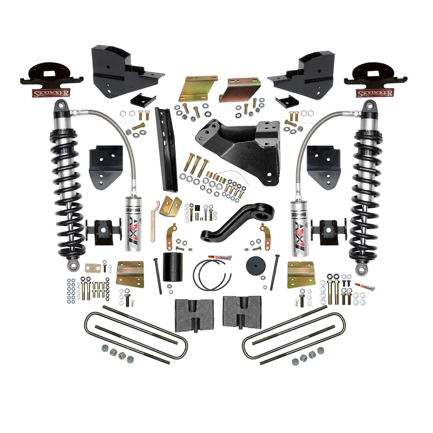 6 In. ADX 2.5 Remote Reservoir Coilover Suspension Lift Kit With Rear Blocks.