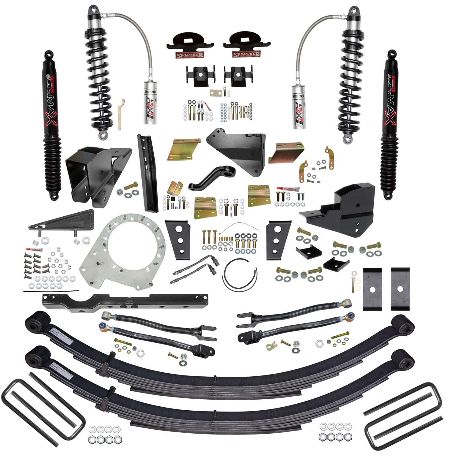 8.5 In. ADX 2.5 Coilover Lift Kit With 4-Link Conversion And Black MAX Shocks