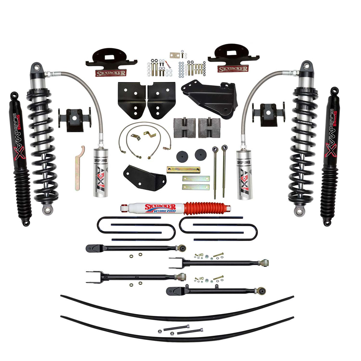 8.5 In. ADX 2.5 Coilover Lift Kit With 4-Link Conversion And Black MAX Shocks.