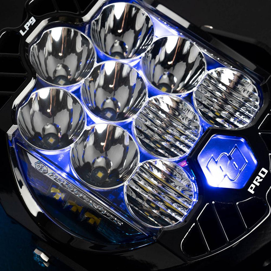 LP9 Pro LED Auxiliary Light Pod (Light Pattern: Driving/Combo; Color: Clear; Backlight: Blue)