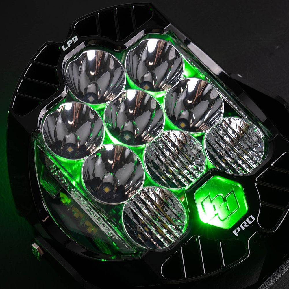 LP9 Pro LED Auxiliary Light Pod (Light Pattern: Driving/Combo; Color: Clear; Backlight: Green)