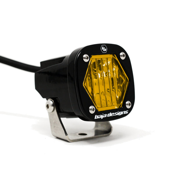 S1 Black LED Light Pod (Wide Cornering; Baja Amber)
