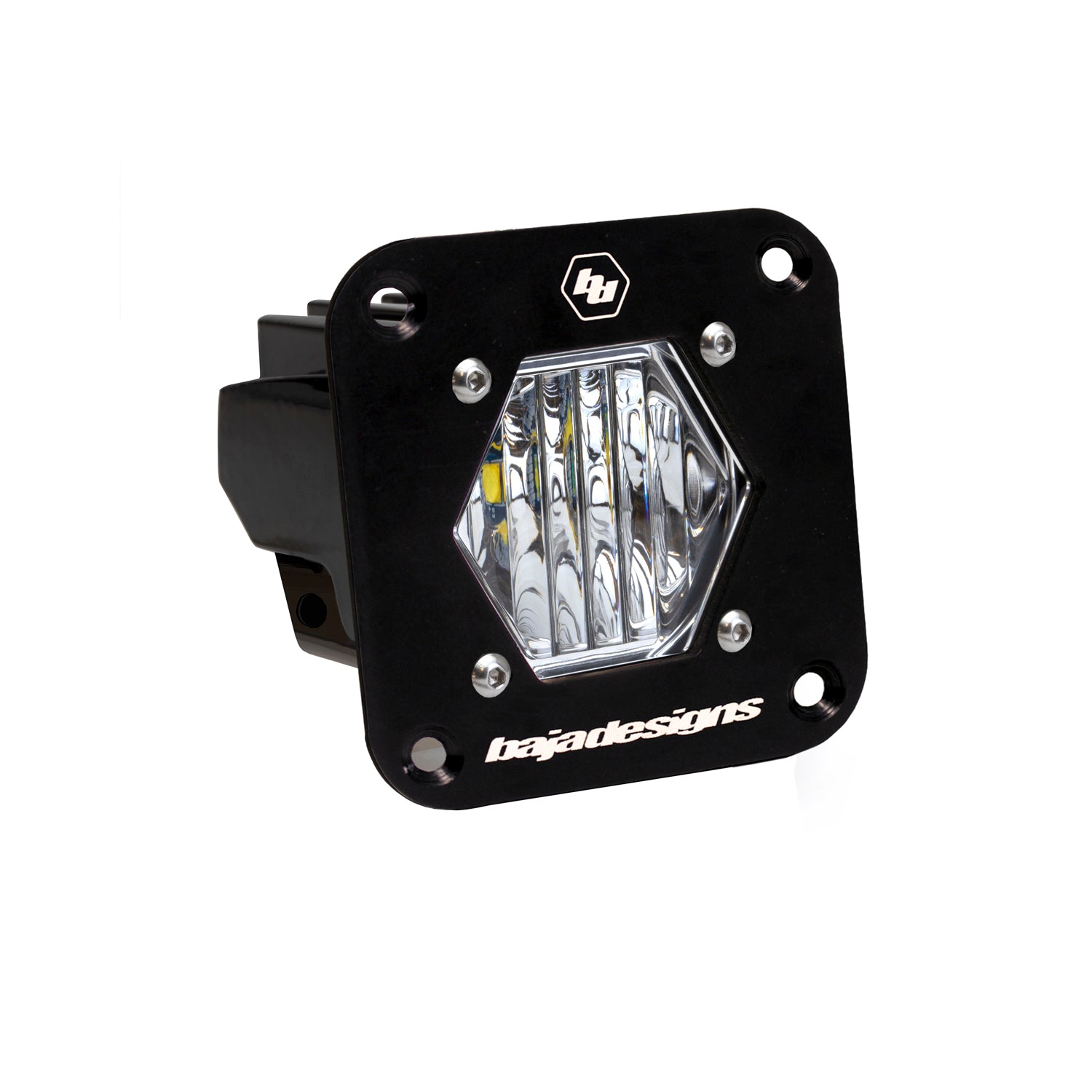 S1 Black Flush Mount LED Light Pod (Wide Cornering; Clear)