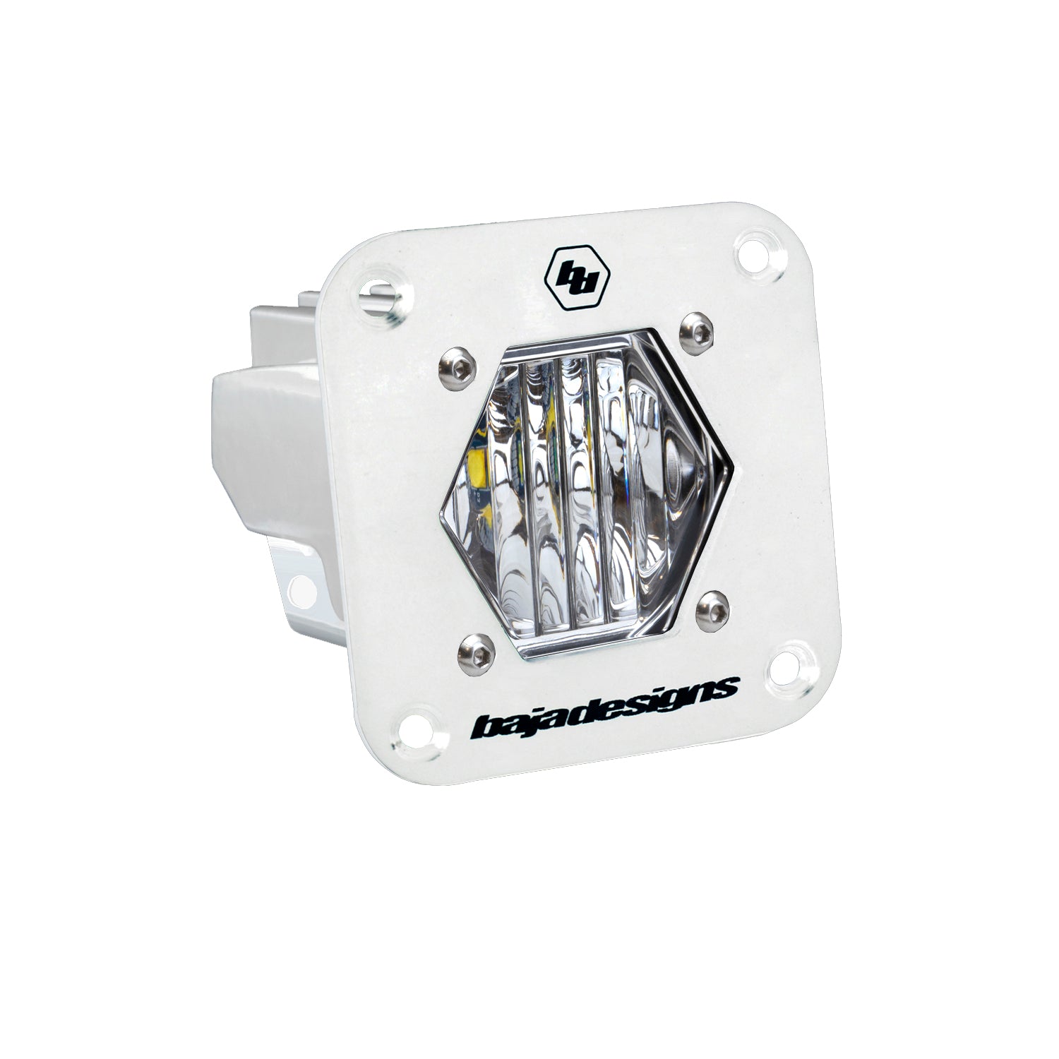 S1 White Flush Mount LED Light Pod (Wide Cornering; Clear)