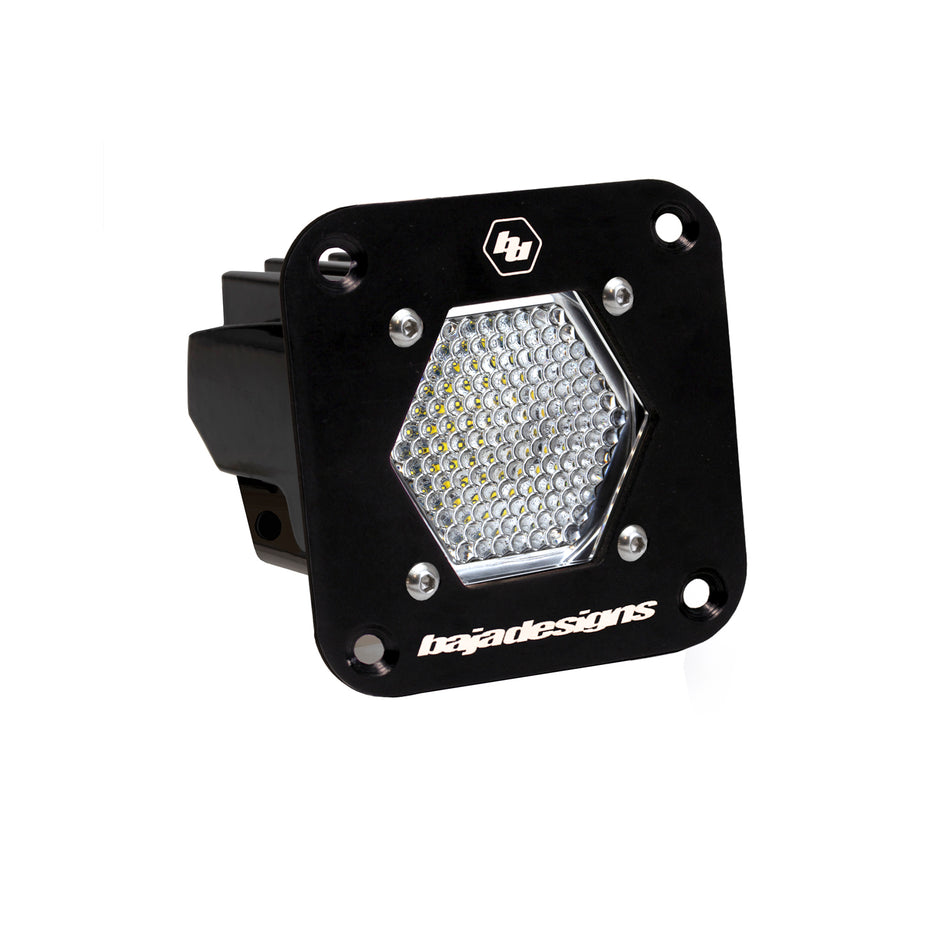S1 Black Flush Mount LED Light Pod (Work/Scene; Clear)