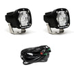 S1 Black LED Light Pod Pair (Wide Cornering; Clear)