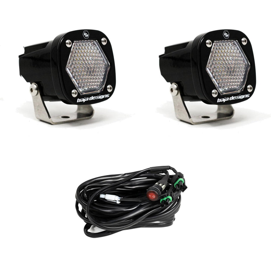 S1 Black LED Light Pod Pair (Work/Scene; Clear)