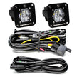 S1 Black Flush Mount LED Light Pod Reverse Kit (Wide Cornering; Clear)
