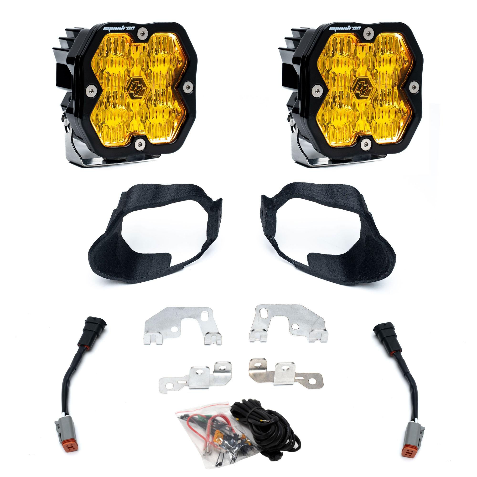 Squadron 2.0 Sport Fog Pocket Light Kit - Mercedes 2019-26 Sprinter Van 1500/2500/3500/3500XD (Wide Cornering; Baja Amber)