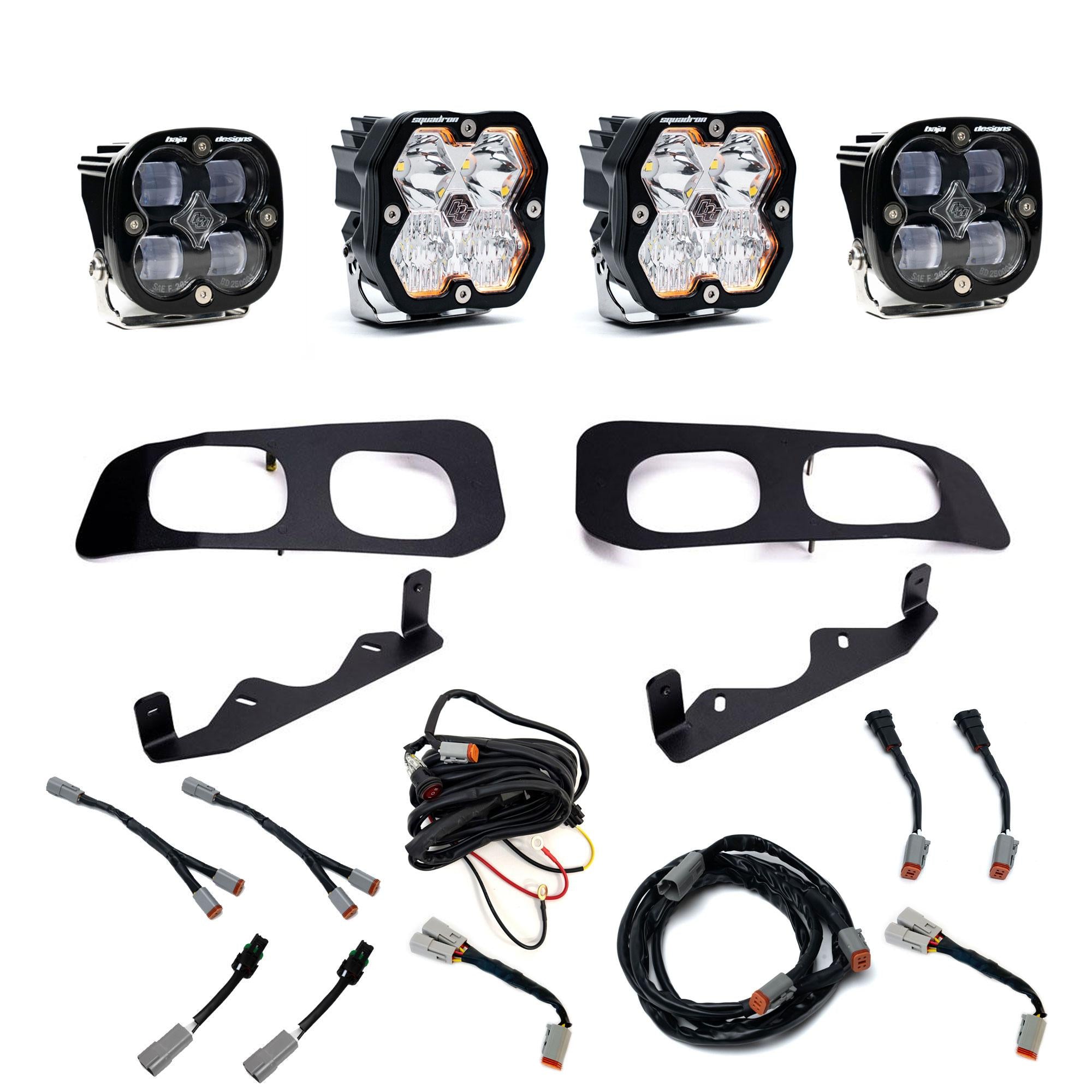 Squadron 2.0 Sport/Squadron SAE Dual Fog Pocket Light Kit - Ford 2023-26 F-250/350 Super Duty (Multi Pattern; Clear; Toggle)