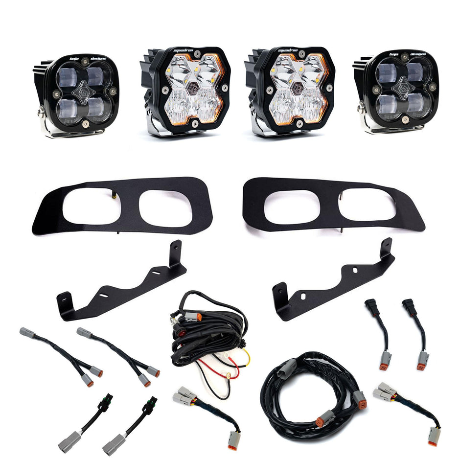 Squadron 2.0 Sport/Squadron SAE Dual Fog Pocket Light Kit - Ford 2023-26 F-250/350 Super Duty (Multi Pattern; Clear; Toggle)