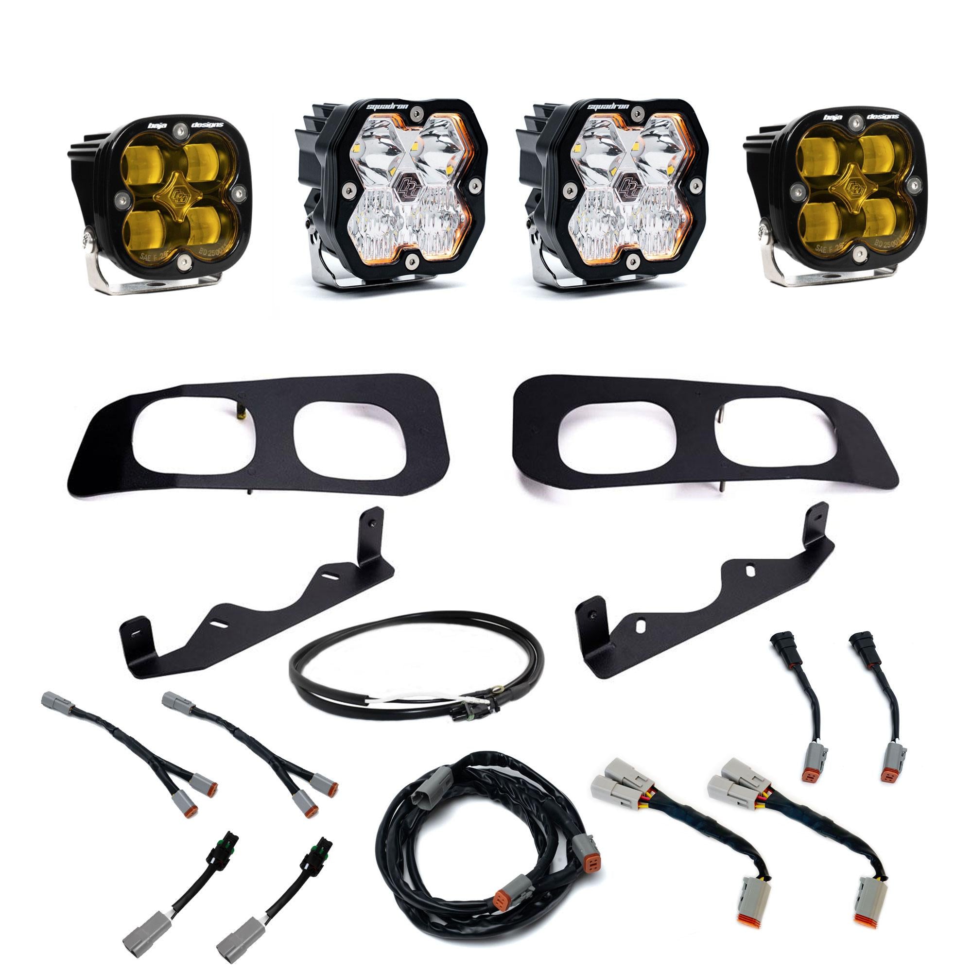 Squadron 2.0 Sport/Squadron SAE Dual Fog Pocket Light Kit - Ford 2023-26 F-250/350 Super Duty (Multi Pattern; Lens: Baja Amber; Upfitter)