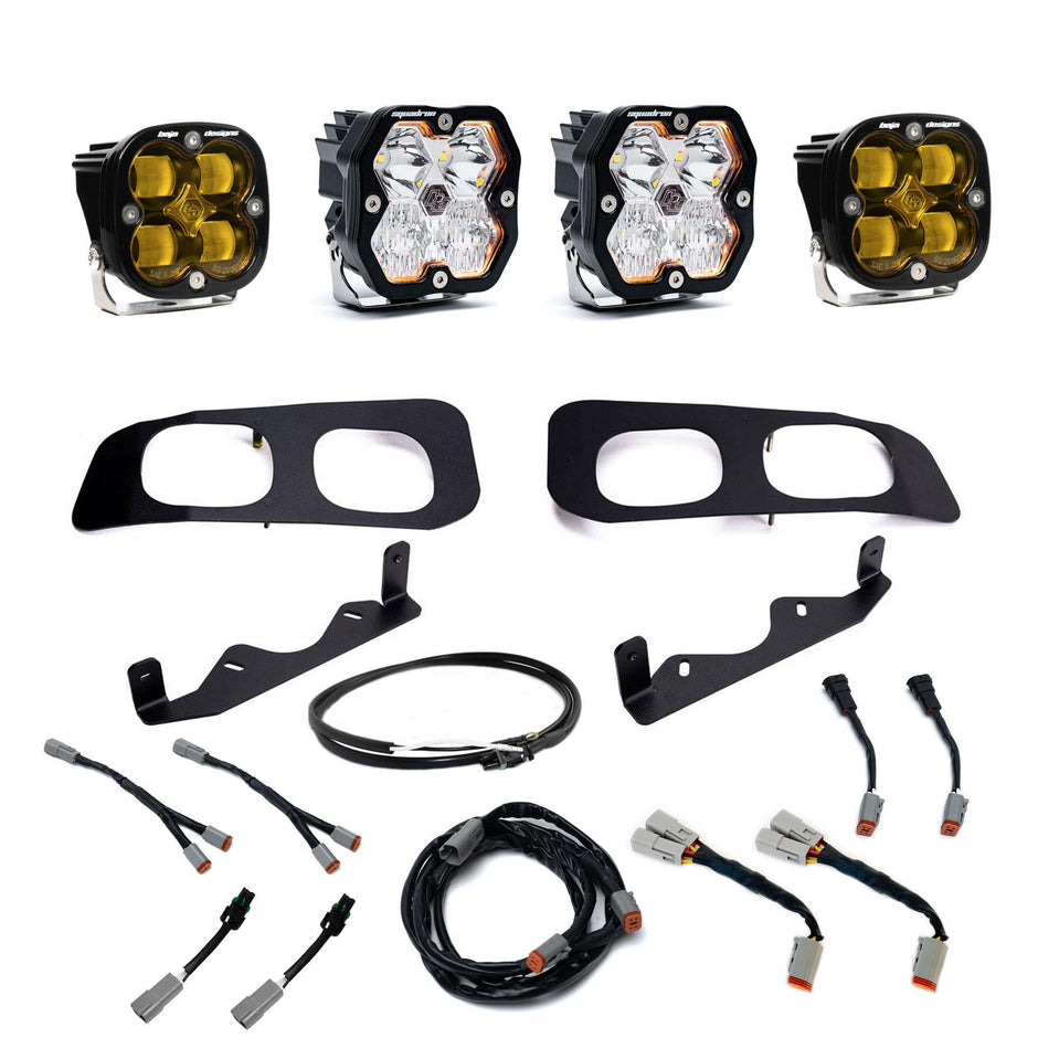 Squadron 2.0 Sport/Squadron SAE Dual Fog Pocket Light Kit - Ford 2023-26 F-250/350 Super Duty (Multi Pattern; Lens: Baja Amber; Upfitter)