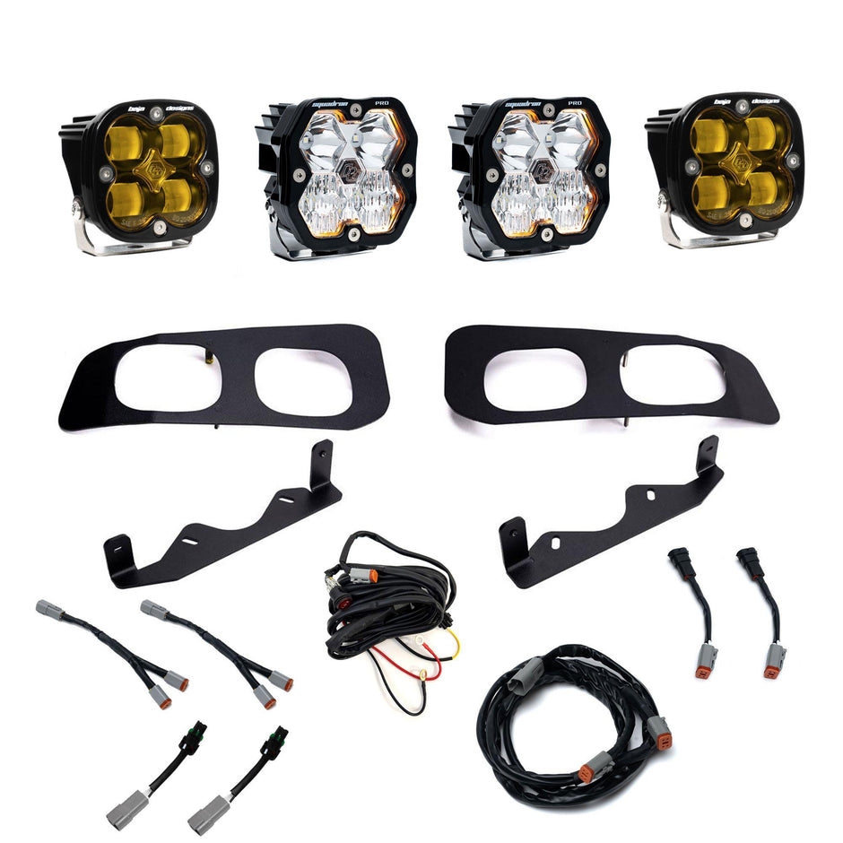 Squadron 2.0 Pro/Squadron SAE Dual Fog Pocket Light Kit - Ford 2023-26 F-250/350 Super Duty (Multi Pattern; Lens: Baja Amber; Toggle)