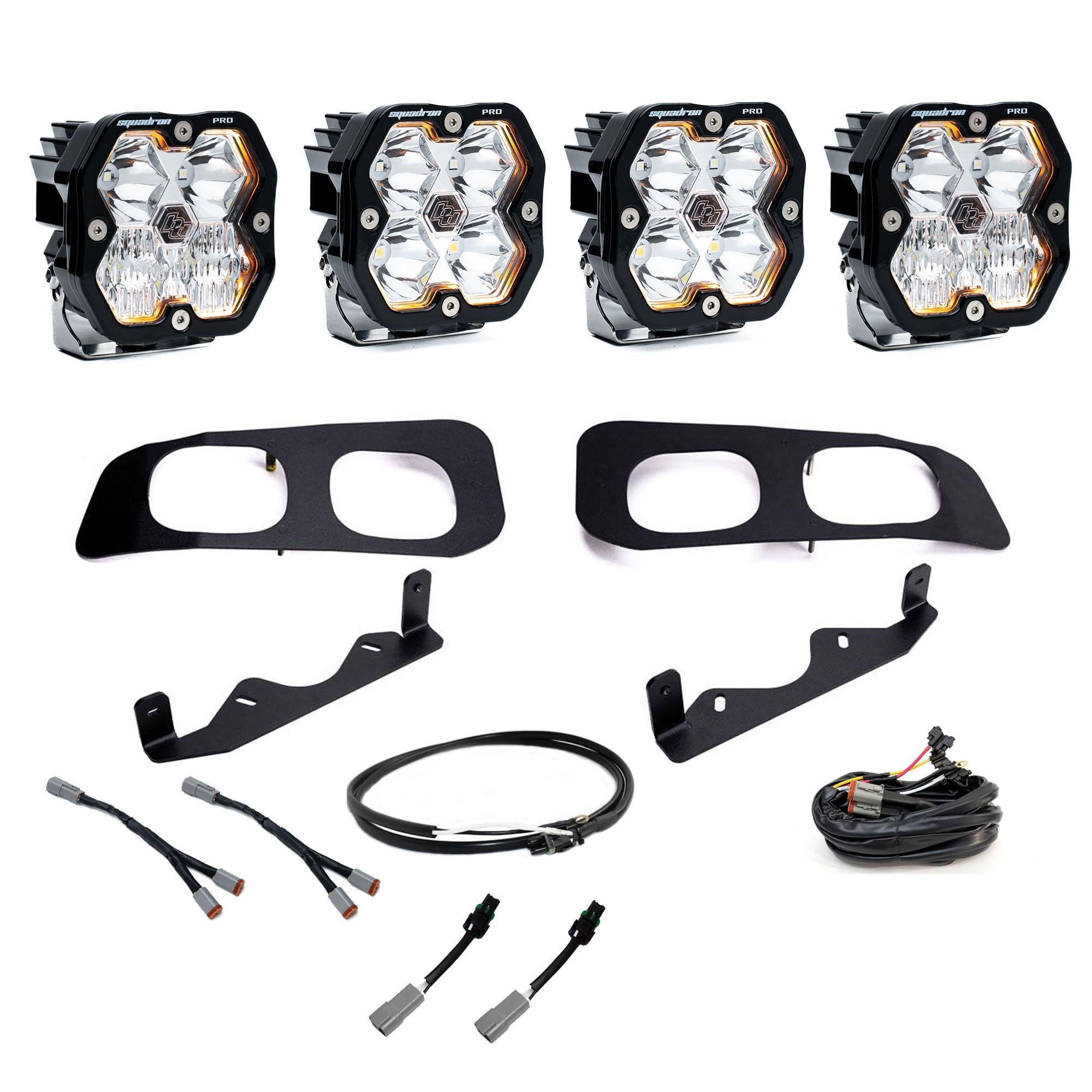 Squadron 2.0 Pro Dual Fog Pocket Light Kit - Ford 2023-26 F-250/350 Super Duty (Multi Pattern; Clear; Upfitter)