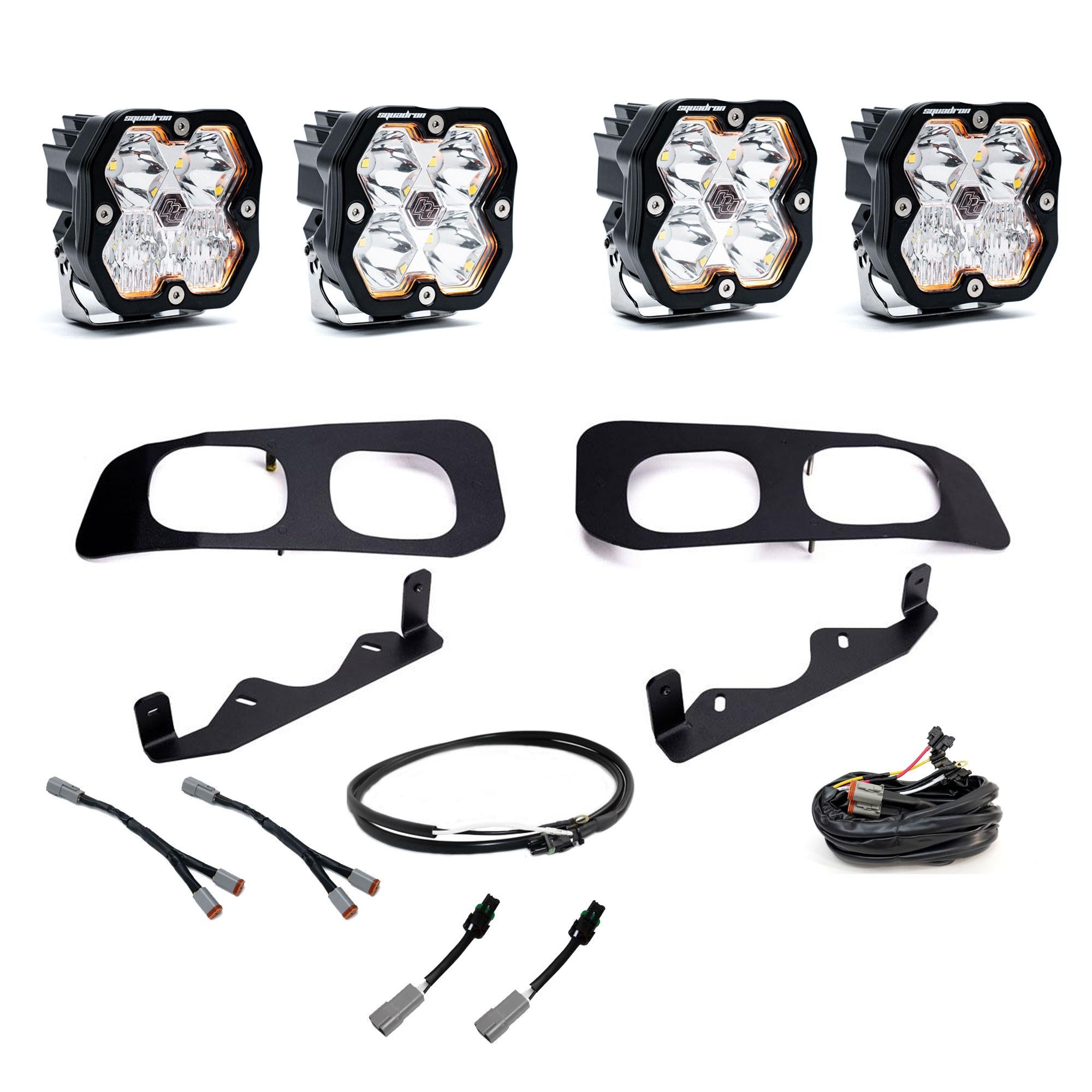 Squadron 2.0 Sport Dual Fog Pocket Light Kit - Ford 2023-26 F-250/350 Super Duty (Multi Pattern; Clear; Upfitter)