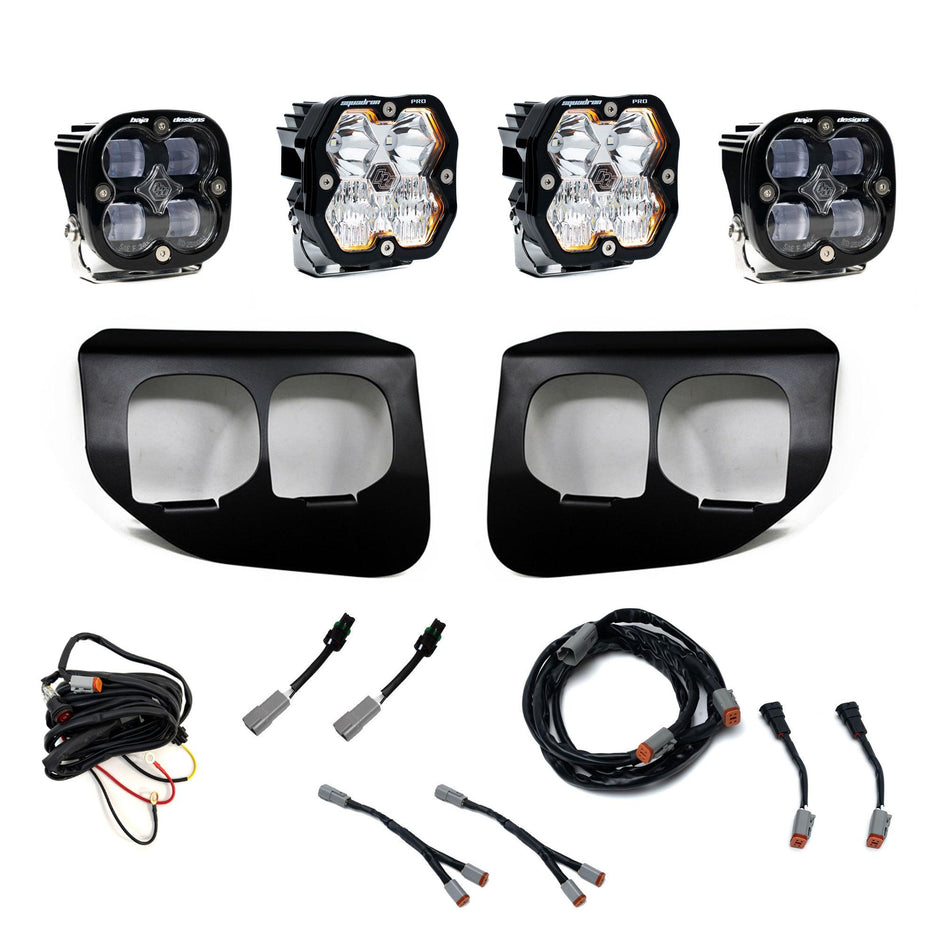 Squadron 2.0 Pro/Squadron SAE Dual Fog Pocket Light Kit - Ford 2020-22 F-250/350 Super Duty (Multi Pattern; Clear; Toggle)