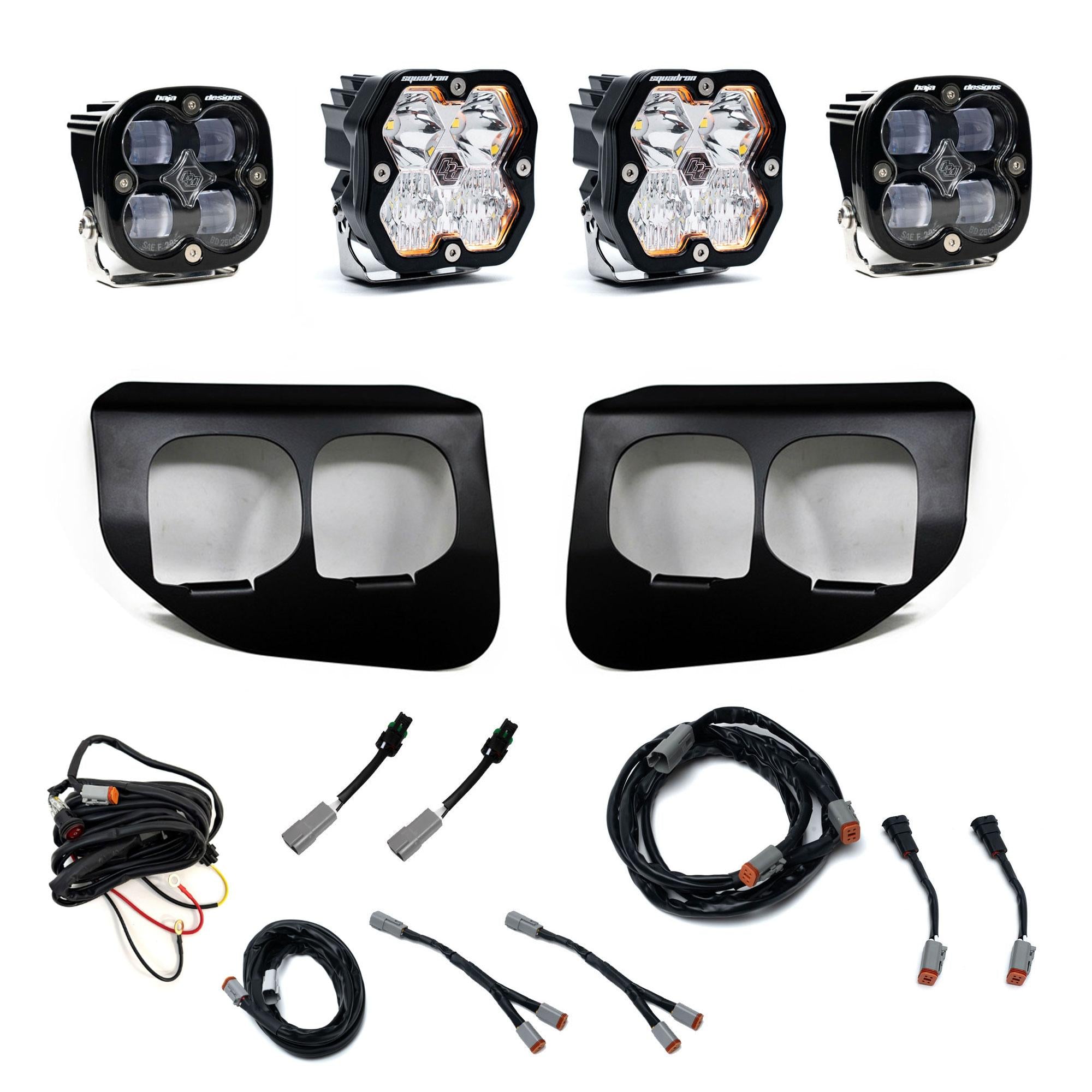 Squadron 2.0 Sport/Squadron SAE Dual Fog Pocket Light Kit - Ford 2020-22 F-250/350 Super Duty (Multi Pattern; Clear; Toggle)