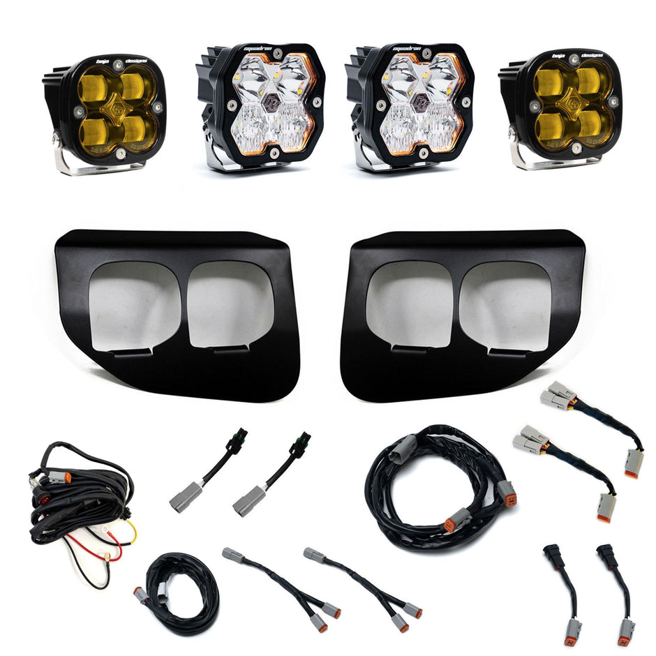 Squadron 2.0 Sport/Squadron SAE Dual Fog Pocket Light Kit - Ford 2020-22 F-250/350 Super Duty (Spot; Baja Amber; Toggle)