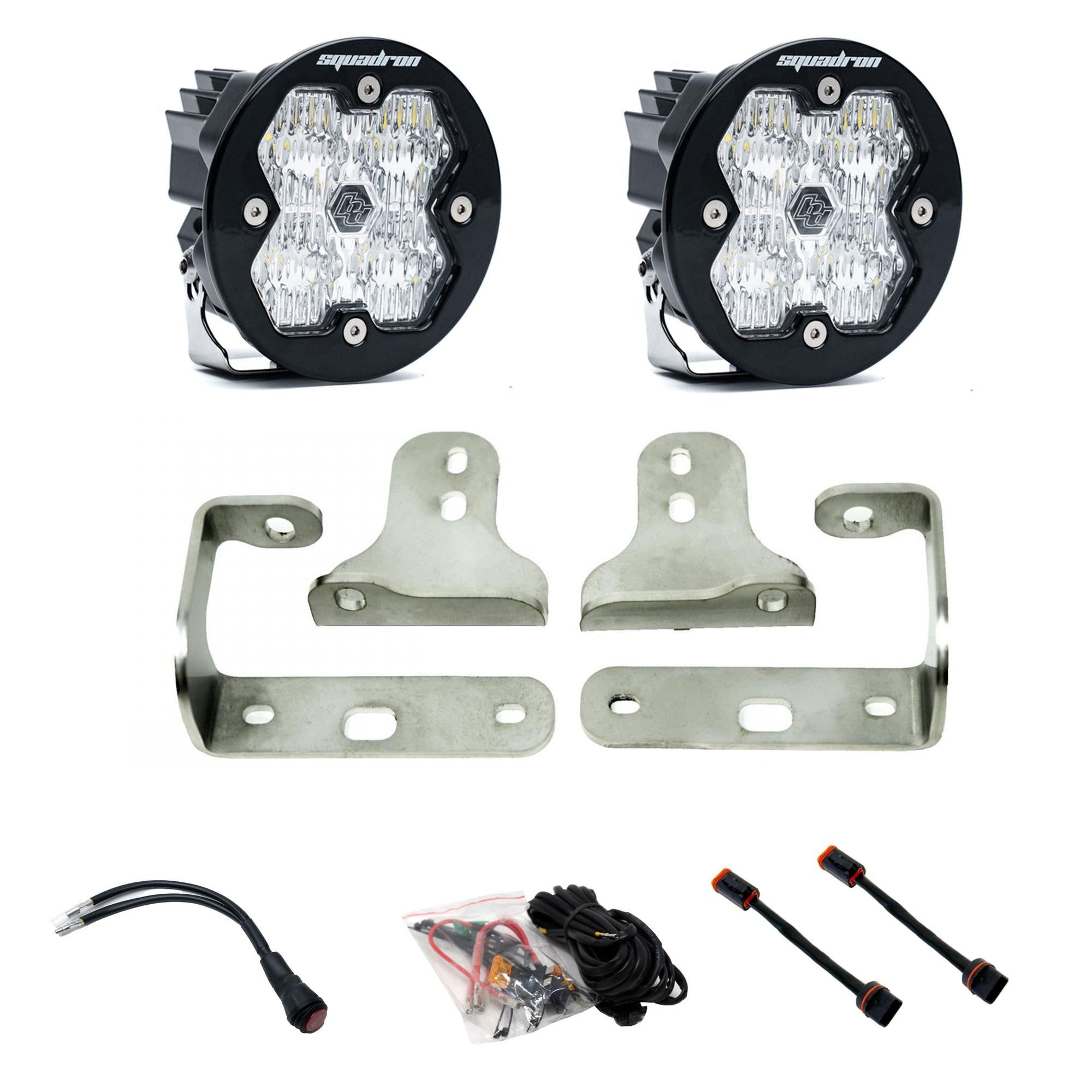 Squadron-R 2.0 Sport Fog Pocket Light Kit - Jeep 2018-26 Wrangler JL; 2020-26 Gladiator JT (Wide Cornering; Clear)