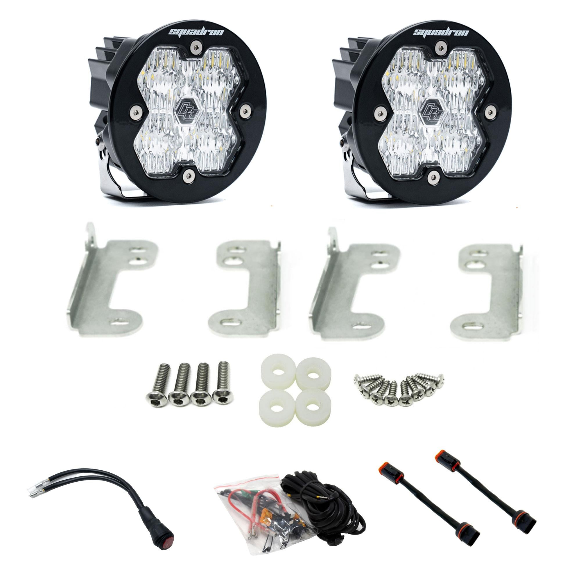 Squadron-R 2.0 Sport Fog Pocket Light Kit - Jeep 2018-26 Wrangler JL; 2020-26 Gladiator JT; Note: W/ OE Sahara Bumper (Wide Cornering; Clear)