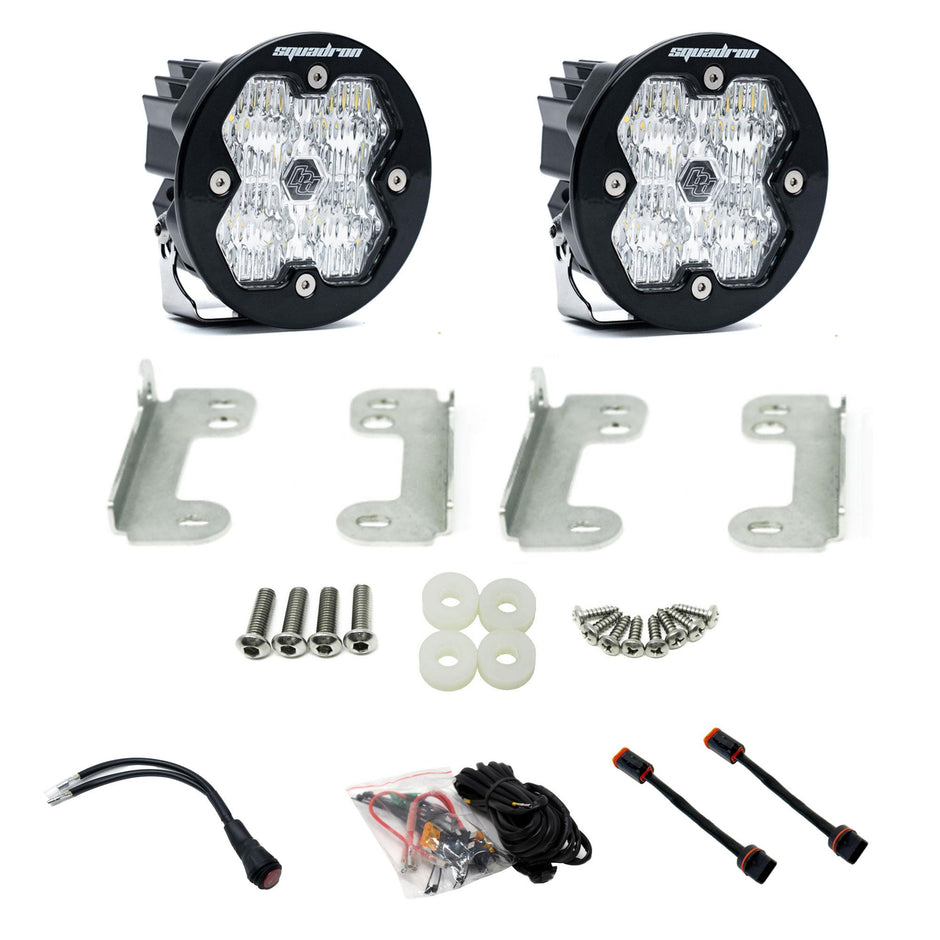 Squadron-R 2.0 Sport Fog Pocket Light Kit - Jeep 2018-26 Wrangler JL; 2020-26 Gladiator JT; Note: W/ OE Sahara Bumper (Wide Cornering; Clear)