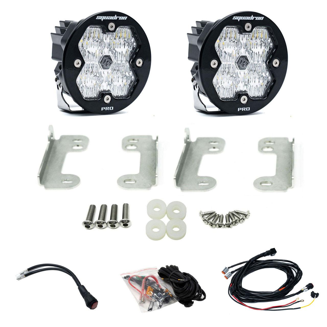 Squadron-R 2.0 Pro Fog Pocket Light Kit - Jeep 2018-26 Wrangler JL; 2020-26 Gladiator JT; Note: W/ OE Sahara Bumper (Wide Cornering; Clear)