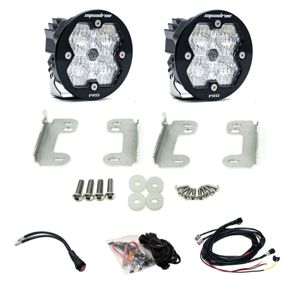 Squadron-R 2.0 Pro Fog Pocket Light Kit - Jeep 2018-26 Wrangler JL; 2020-26 Gladiator JT; Note: W/ OE Sahara Bumper (Wide Cornering; Clear)