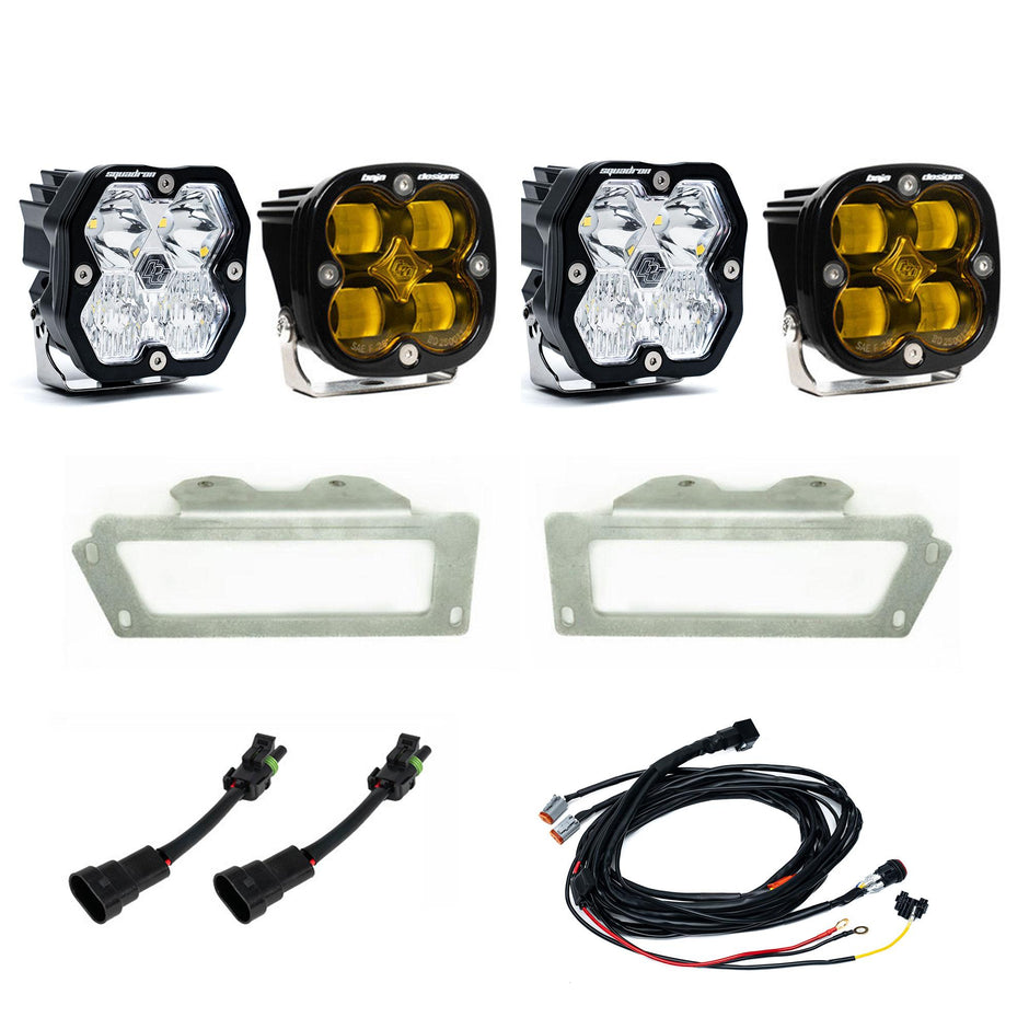 Squadron 2.0 Sport/Squadron SAE Dual Fog Pocket Light Kit - RAM 2009-12 1500; 2010-18 2500/3500 (Spot; Baja Amber)