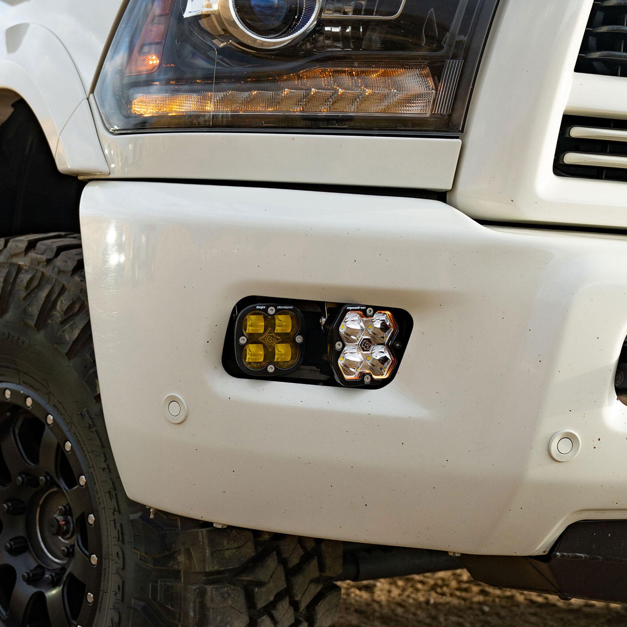 Squadron 2.0 Sport/Squadron SAE Dual Fog Pocket Light Kit - RAM 2009-12 1500; 2010-18 2500/3500 (Spot; Baja Amber)