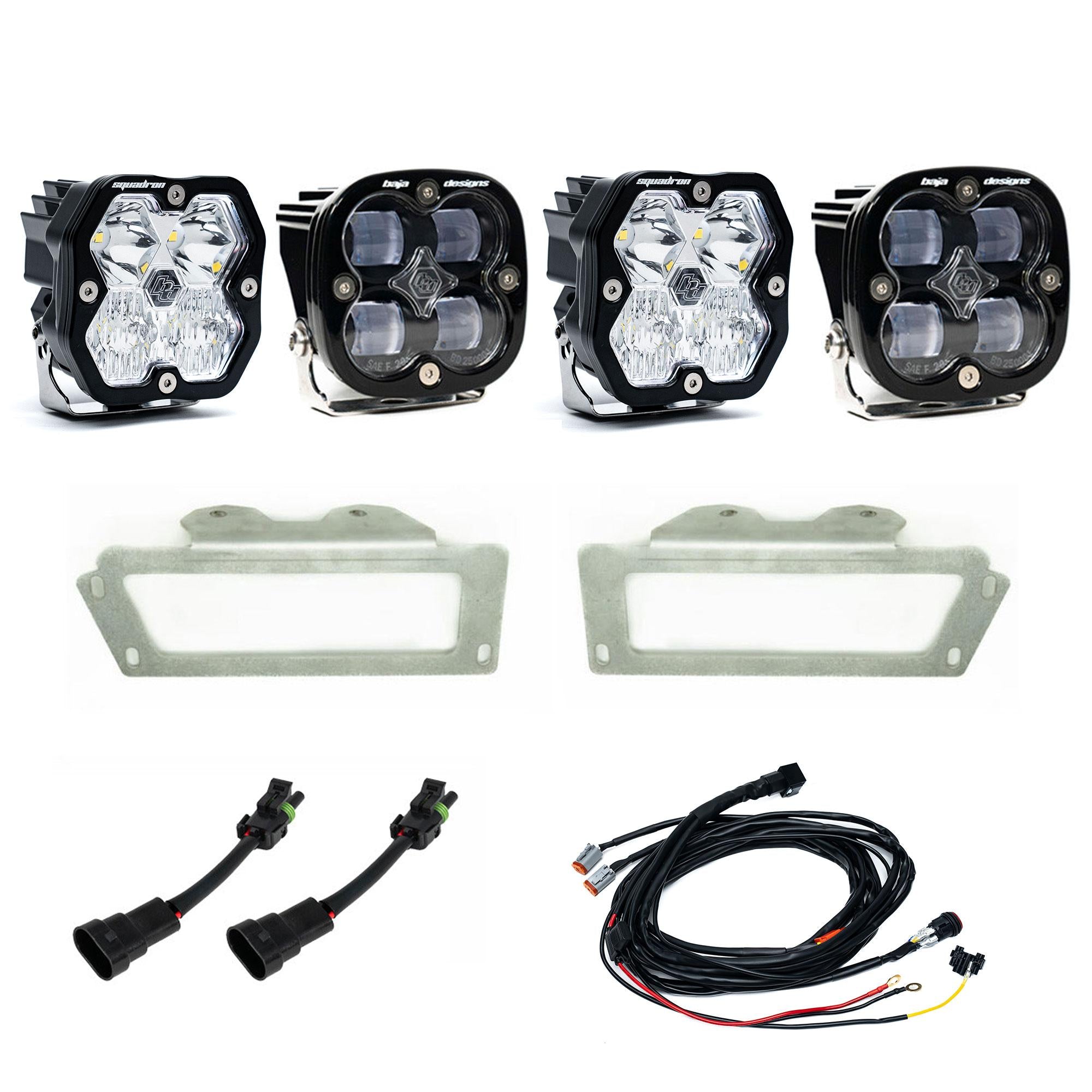 Squadron 2.0 Sport/Squadron SAE Dual Fog Pocket Light Kit - RAM 2009-12 1500; 2010-18 2500/3500 (Spot; Clear)