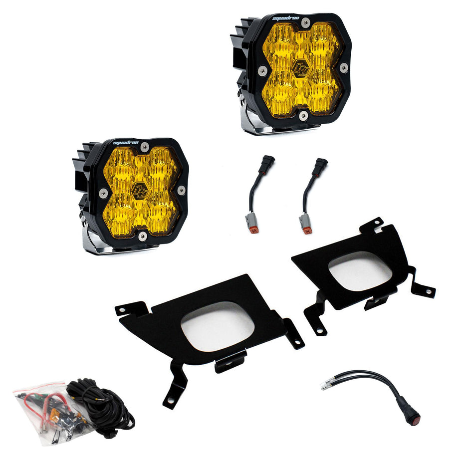 Squadron 2.0 Sport Fog Pocket Light Kit - Chevy 2019-22 Silverado 1500; 2020-22 2500HD/3500HD (Wide Cornering; Baja Amber)