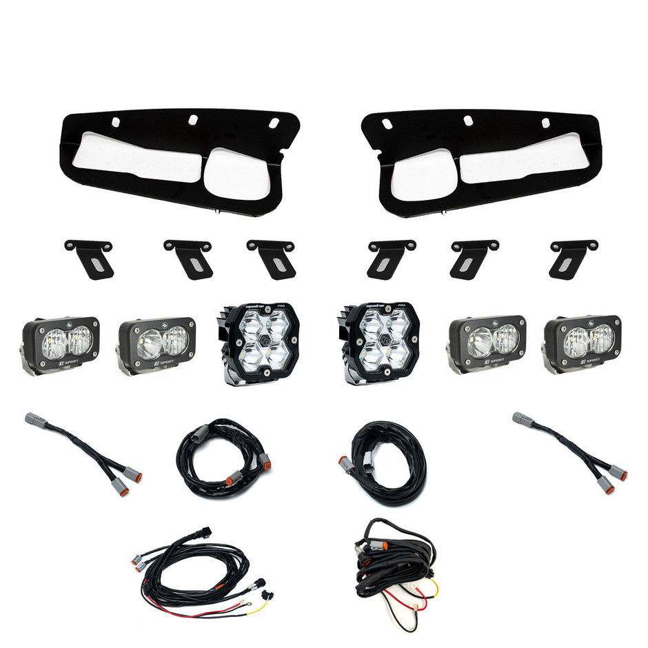 Squadron 2.0 Pro/Dual S2 Sport Fog Pocket Light Kit - Ford 2021-26 Bronco; 2022-24 Bronco Raptor; Note: W/ Steel Bumper (Multi Pattern; Clear; Toggle)