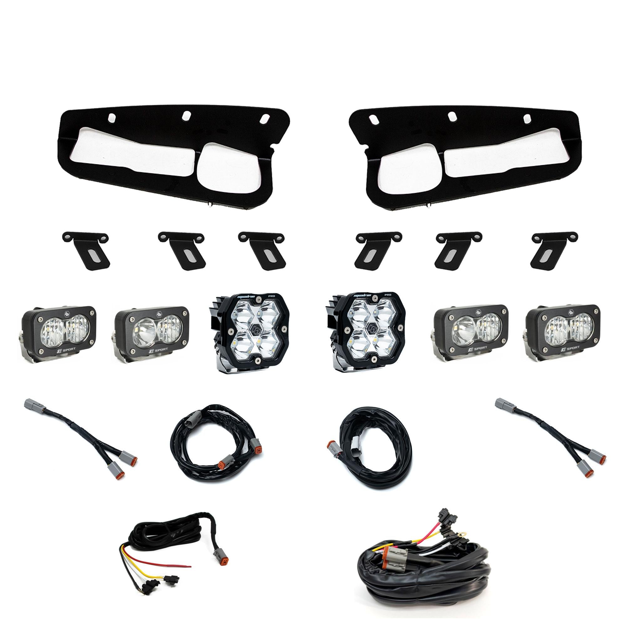 Squadron 2.0 Pro/Dual S2 Sport Fog Pocket Light Kit - Ford 2021-26 Bronco; 2022-24 Bronco Raptor; Note: W/ Steel Bumper (Multi Pattern; Clear; Upfitter)