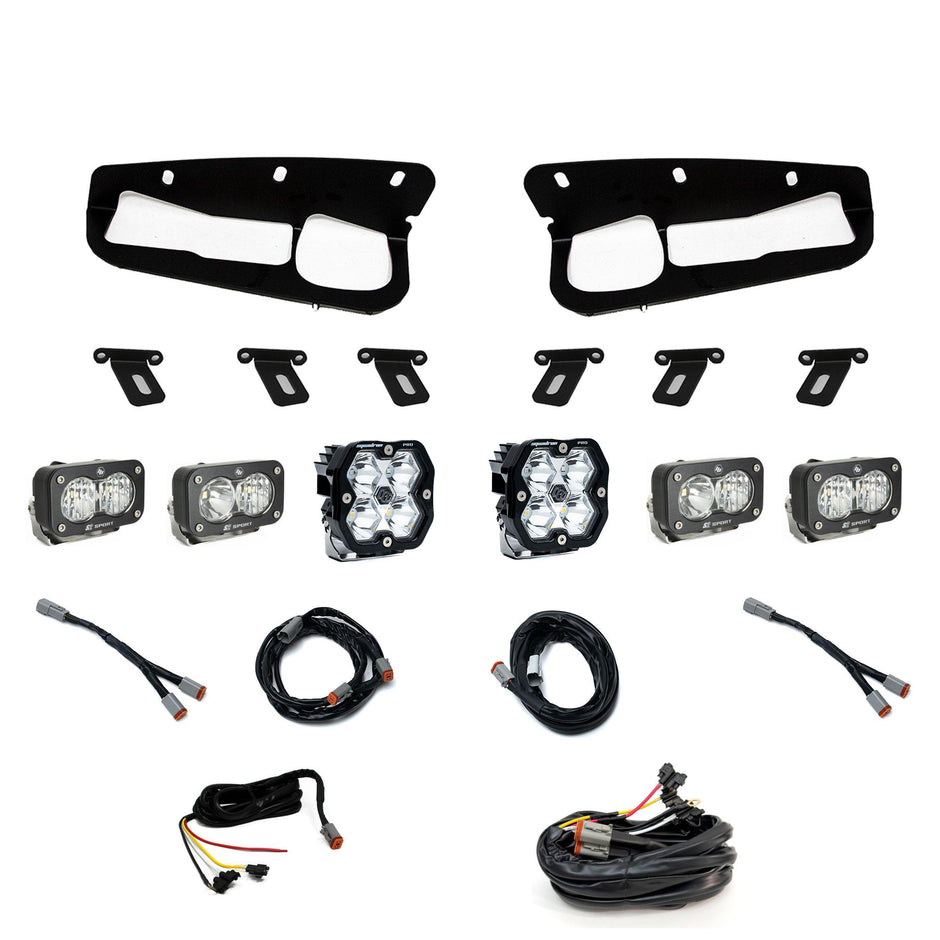 Squadron 2.0 Pro/Dual S2 Sport Fog Pocket Light Kit - Ford 2021-26 Bronco; 2022-24 Bronco Raptor; Note: W/ Steel Bumper (Multi Pattern; Clear; Upfitter)