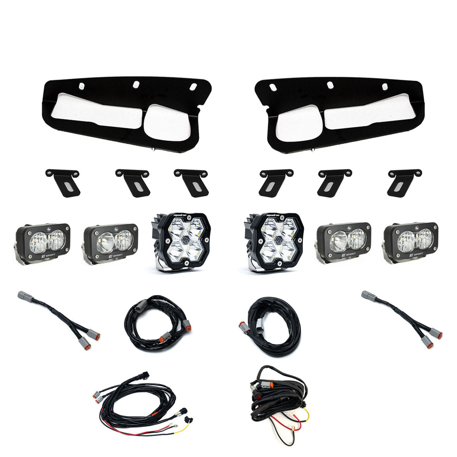 Squadron 2.0 Sport/Dual S2 Sport "Sportmen" Fog Pocket Light Kit - Ford 2021-26 Bronco; 2022-24 Bronco Raptor; Note: W/ Steel Bumper (Multi Pattern; Clear; Toggle)